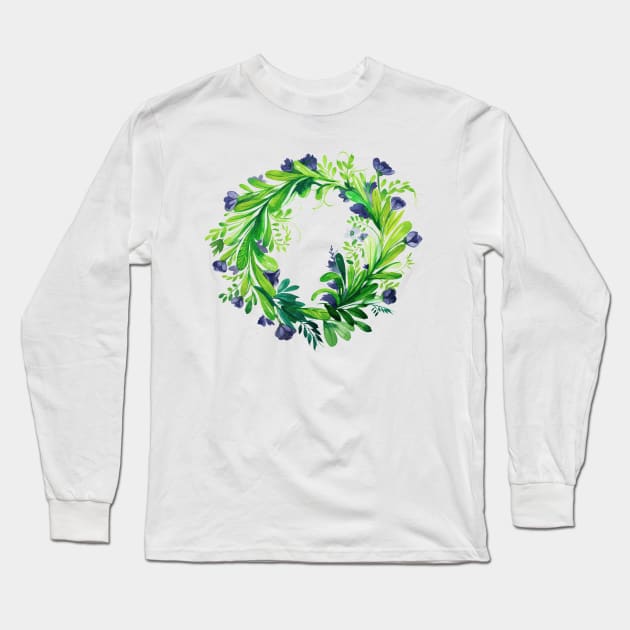 Summer solstice flower crown Long Sleeve T-Shirt by IngaDesign